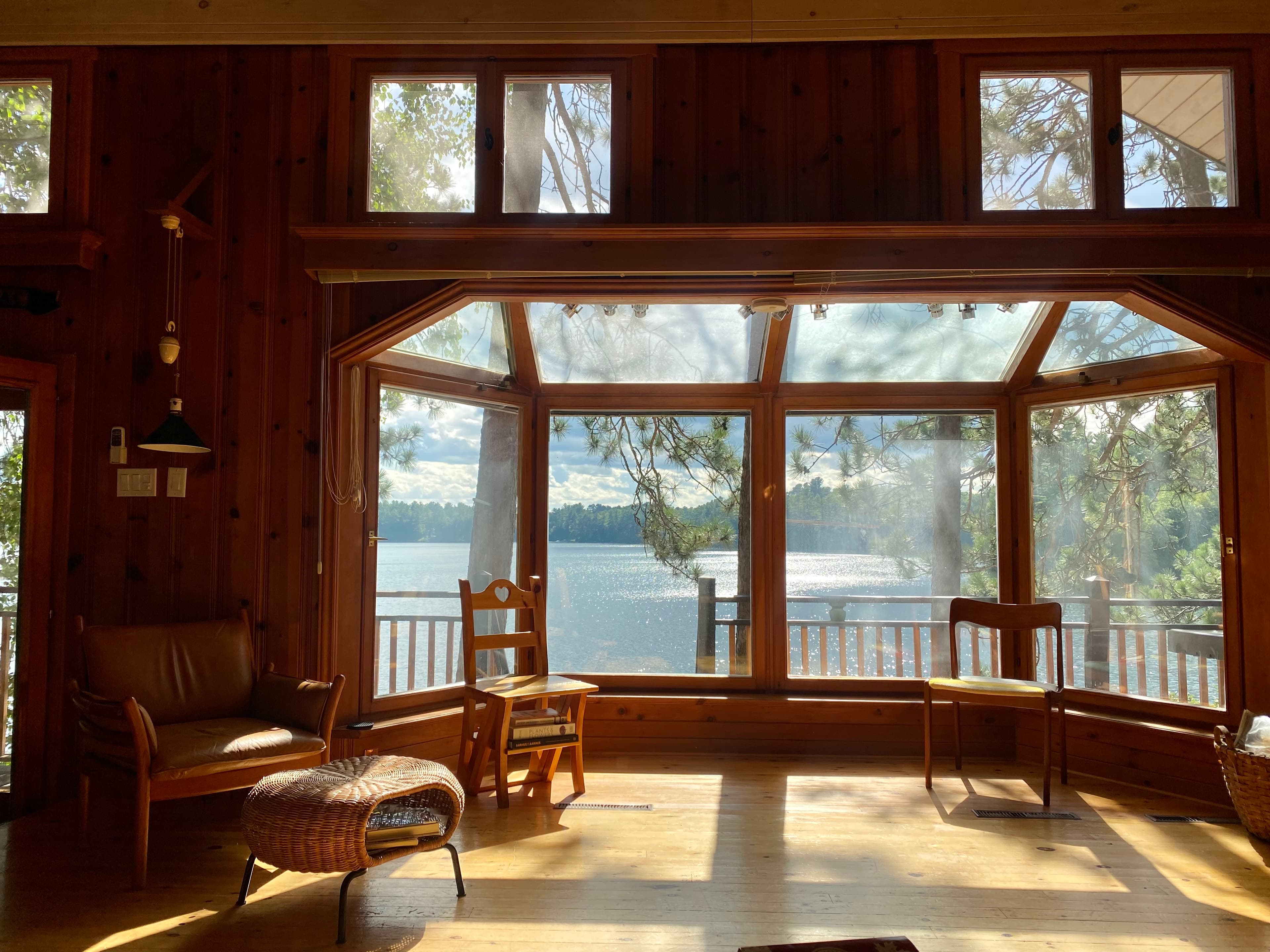 View from inside the cottage, still only half-furnished.